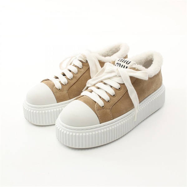 Miu Miu Sneakers 8830 Suede leather Beige White Size 35.5 Used Women
