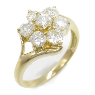 JEWELRY Diamond Ring 18KYG Yellow Gold Used women US size 5