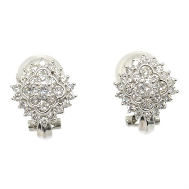 JEWELRY Diamond Earring Pt850 Pt900 Platinum Used women