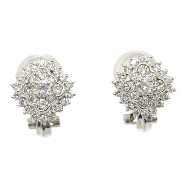 JEWELRY Diamond Earring Pt850 Pt900 Platinum Used women