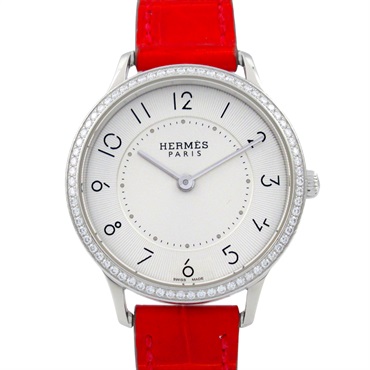 HERMES Slim du Hermes Wrist Watch CA2.230 Quartz SS leather Used Women