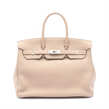 HERMES Birkin 35 Hand bag O 028496CK Taurillon Clemence Beige Used SHW
