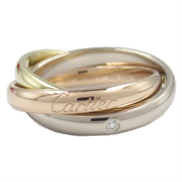 CARTIER Trinity Ring 5P Diamond 18KYG 18KWG Three Gold used US size 5.5 #50