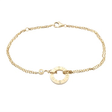 CARTIER Love Circle Bracelet 1P Diamond 18KYG Yellow Gold Used Women
