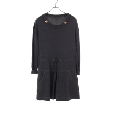 LOUIS VUITTON Dress #M RW102 WRDR01JEY silk cashmere Gray Used