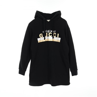 GUCCI original Dress #XS hoodie 610127 cotton Black Used Women