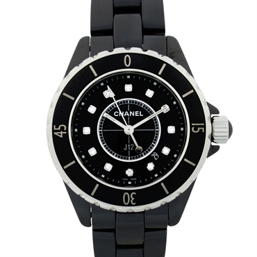 CHANEL J12 12P Diamond Wrist Watch H1625 Quartz ceramic Used Women CC Coco