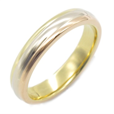 CARTIER Vendome Ring 18KYG 18KPG 18KWG Three Gold Used Unisex US size 6.75 #54