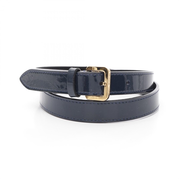 LOUIS VUITTON Belt M9799 Patent leather Navy Used Women GHW LV