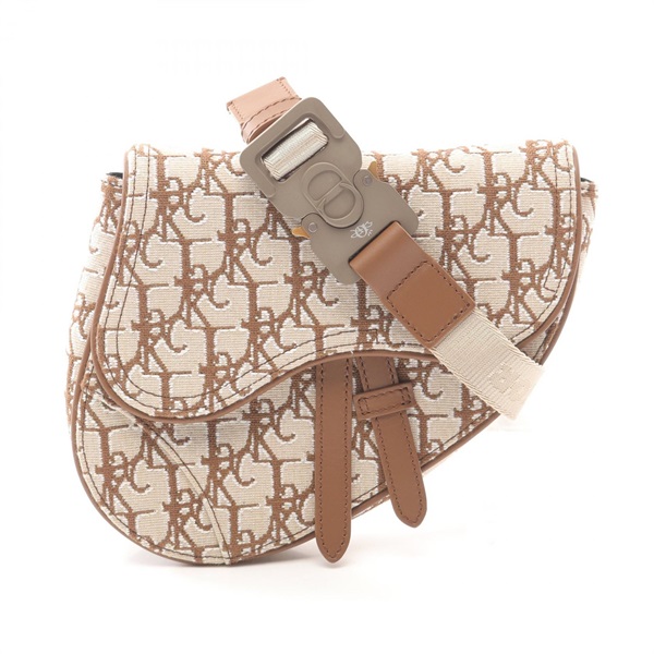 Christian Dior × TRAVIS SCOTT CACTUS JACK Mini Saddle Bag canvas used Beige