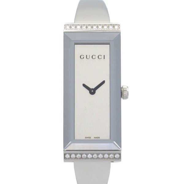 GUCCI G-frame Diamond Wrist Watch 127.5 Quartz Stainless Steel Used Women