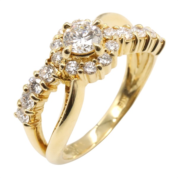 JEWELRY Diamond Ring 18KYG Yellow Gold Used women US size 5.75