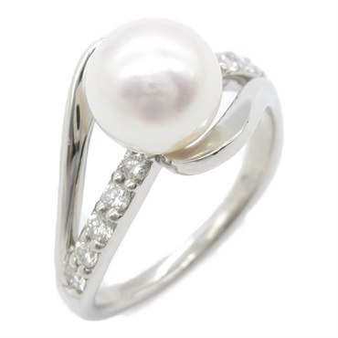 JEWELRY Akoya pearl Ring Diamond Pt950 Platinum White Used Women US size 5.75
