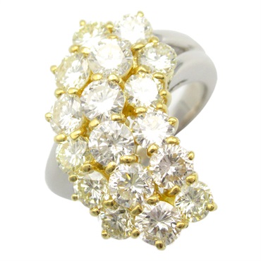 JEWELRY Diamond Ring Pt900 Platinum 18KYG Gold Used women Us size 5.25