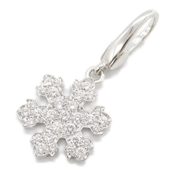 BVLGARI Snowflake Diamond Charm Pendant top 18KWG White Gold Used women