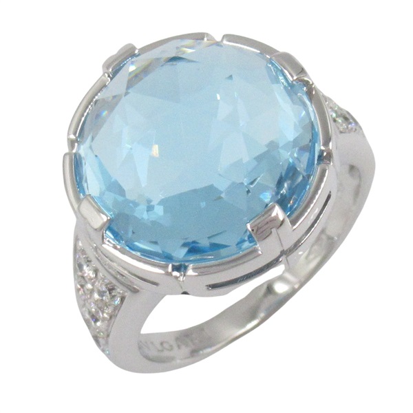 BVLGARI Parentesi Cocktail Ring Blue Topaz 18KWG White Gold Used US size 5 women