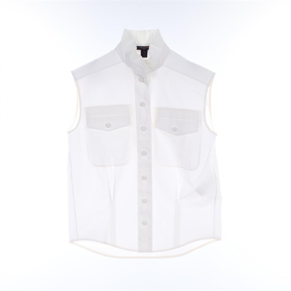 LOUIS VUITTON blouse sleeveless #34 RW201A NFL FIBB74 cotton White Used Women