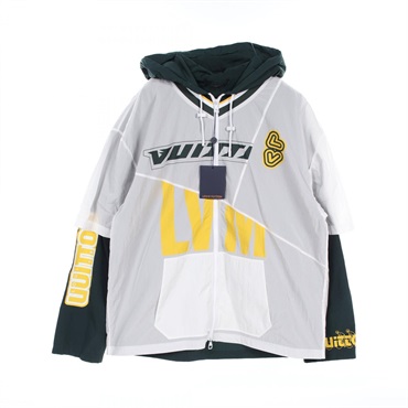 LOUIS VUITTON Patchwork Baseball Zip Hoodie Nylon jacket #52 RM222 P0G HNB85W