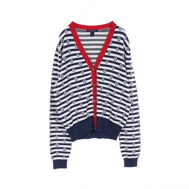 LOUIS VUITTON LV Escal logo border ensemble cardigan FJKC03VZJ silk wool cotton