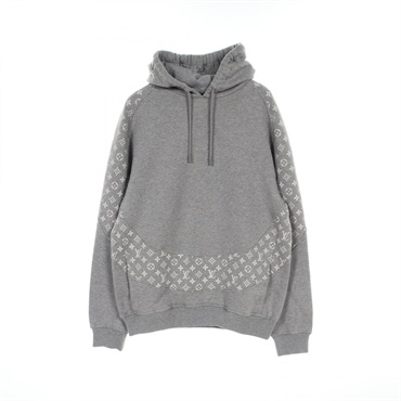 LOUIS VUITTON Monogram Circle Cut Hoodie RM222Q cotton Gray Gres Used mens M