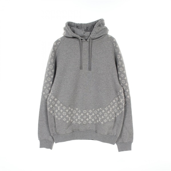 LOUIS VUITTON Monogram Circle Cut Hoodie RM222Q cotton Gray Gres Used mens M