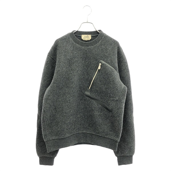 HERMES Tops Sweat shirts 467700HA wool Gray Used mens size S