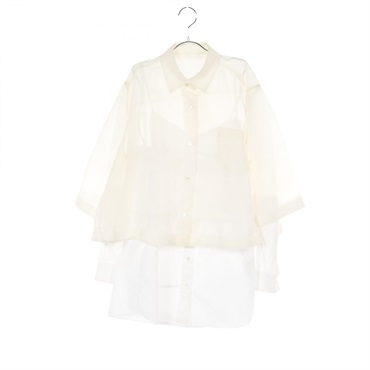 Sacai blouse cotton polyester Beige White #1 Used Women