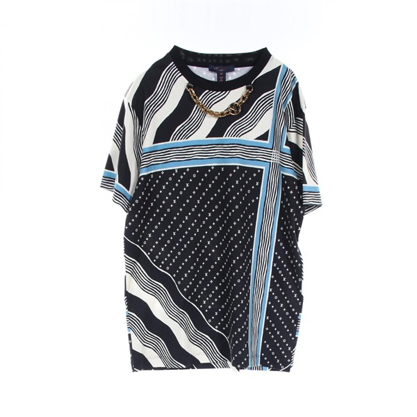 LOUIS VUITTON LV Chain Contrast Trim Monogram T-shirt XS size RW232W Z00 FPTS02