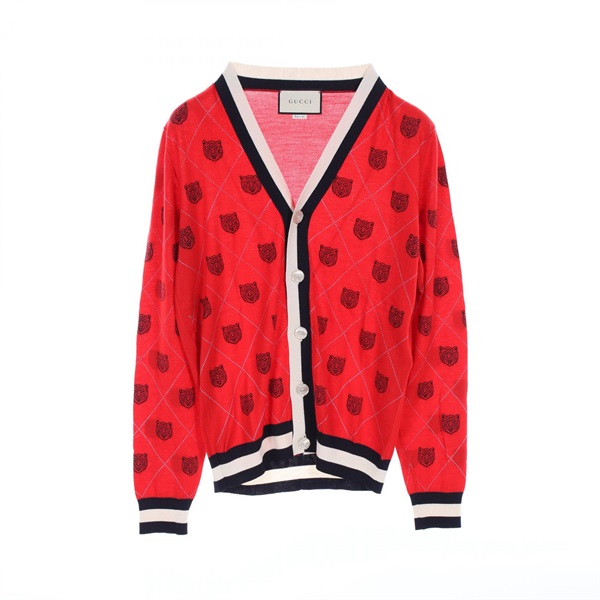 GUCCI cardigan S size knitwear 474319 wool Red Navy White Used