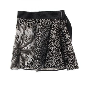 LOUIS VUITTON x Yayoi Kusama Flower skirt RW231J silk polyester Black Used #38