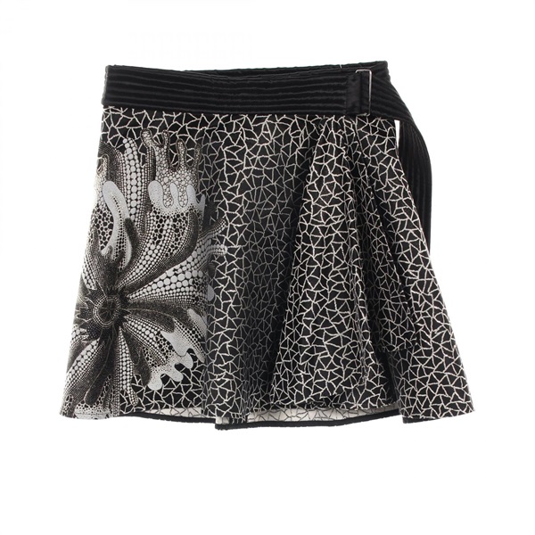 LOUIS VUITTON x Yayoi Kusama Flower skirt RW231J silk polyester Black Used #38