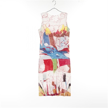 PLEATS PLEASE Dress PP51-JH816 Polyester White Multicolor Size 5 Used Women