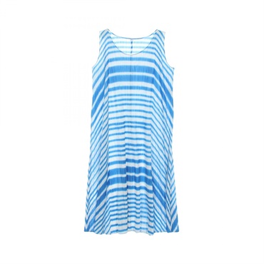 PLEATS PLEASE Sleeveless Dress PP23-JH502 Polyester Blue White Size 5 Used Women