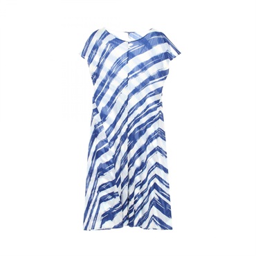 PLEATS PLEASE Sleeveless Dress PP21-JH715 Polyester Blue White #4 Used Women
