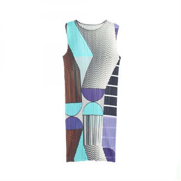 PLEATS PLEASE Sleeveless Dress PP91-JH676 Polyester Multicolor #3 Used Women