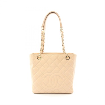 CHANEL Matelasse PST Chain Tote Bag A20994 Grained calfskin Beige Used Women GHW