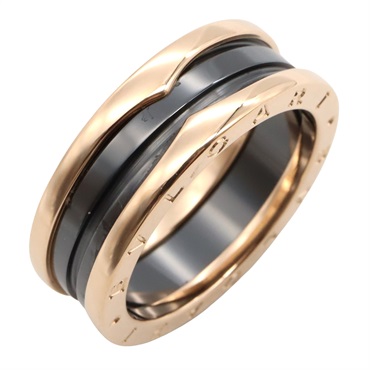 BVLGARI B-zero1 ceramic Ring 18KPG Gold Black Used Unisex US size 10.25 #63