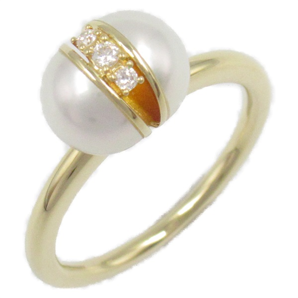 TASAKI Pearl Ring Diamond 18KYG Yellow Gold Used women US size 6.75