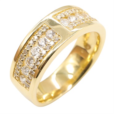 JEWELRY Diamond Ring 18KYG Yellow Gold Used women US size 7