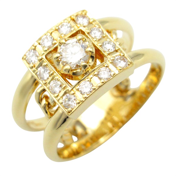 JEWELRY Diamond Ring 18KYG Yellow Gold Used women US size 6
