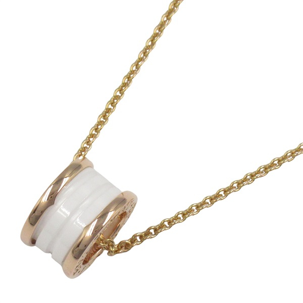 BVLGARI B-zero1 Necklace Ceramic 18KPG Pink Rose Gold white Used women Pendant