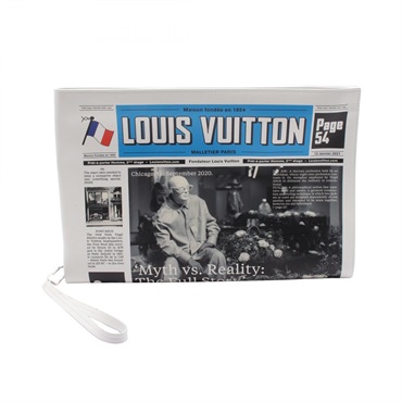 LOUIS VUITTON Everyday LV Newspaper clutch bag M80849 leather White Used mens LV