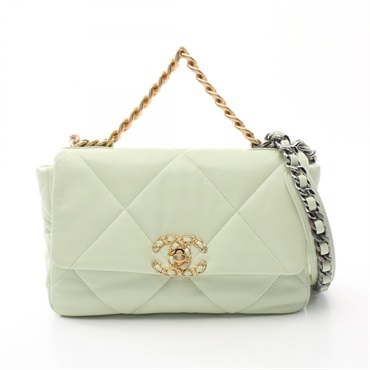 CHANEL 19 dix-neuf Matelasse 2way Shoulder Bag AS1160 Lamb leather Green Used CC