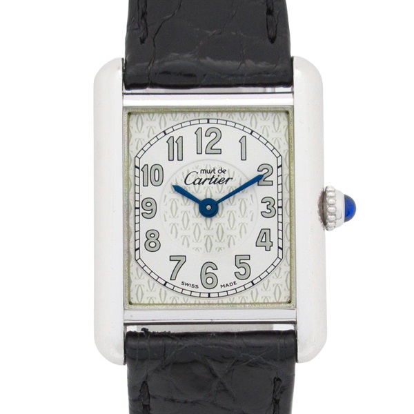 CARTIER Must tank Vermeille SM Wrist Watch W1014254 Quartz Silver925 Used Women