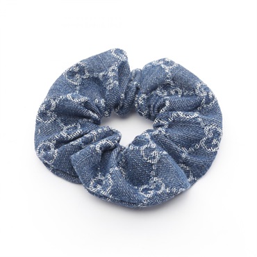 GUCCI GG denim scrunchies hair accessories 8102043GAOI4068 denim Navy NEW Women