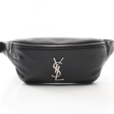 SAINT LAURENT Bum Waist bag 59007603U0E1000 Lamb leather Black NEW unisex