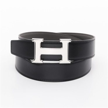 HERMES Constance H reversible belt Z Z AA 200 ZA Box calf Togo noir Etain SHW