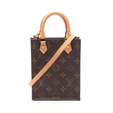 LOUIS VUITTON Petit Sac Plat Hand crossbody bag M69442 Monogram leather Brown LV