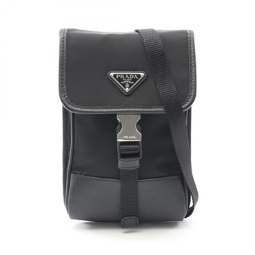PRADA TESSUTO SAFFIAN Shoulder Bag 2ZH109 Nylon leather Black Used Women