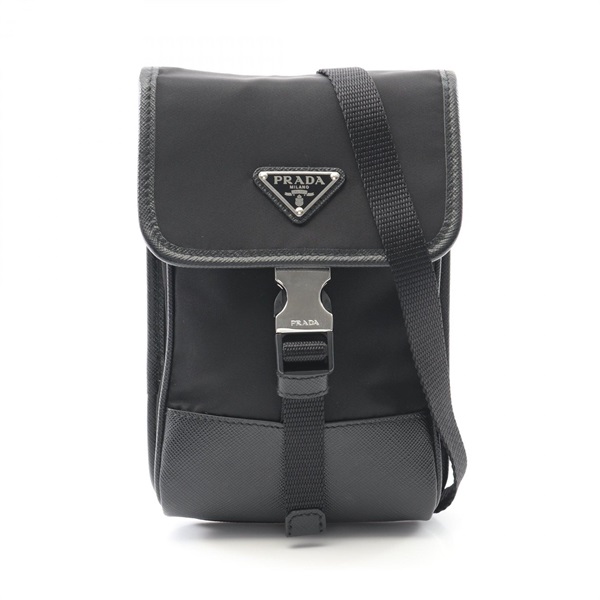 PRADA TESSUTO SAFFIAN Shoulder Bag 2ZH109 Nylon leather Black Used Women